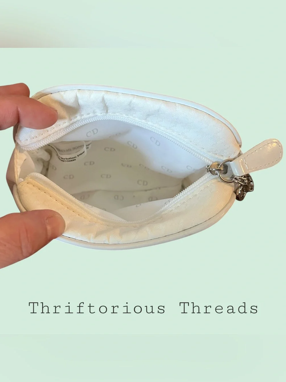 Dior White Houndstooth Cosmetic Pouch